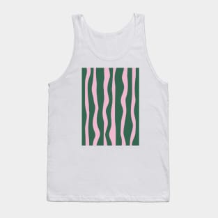 Vertical Lines - Pink Green Tank Top